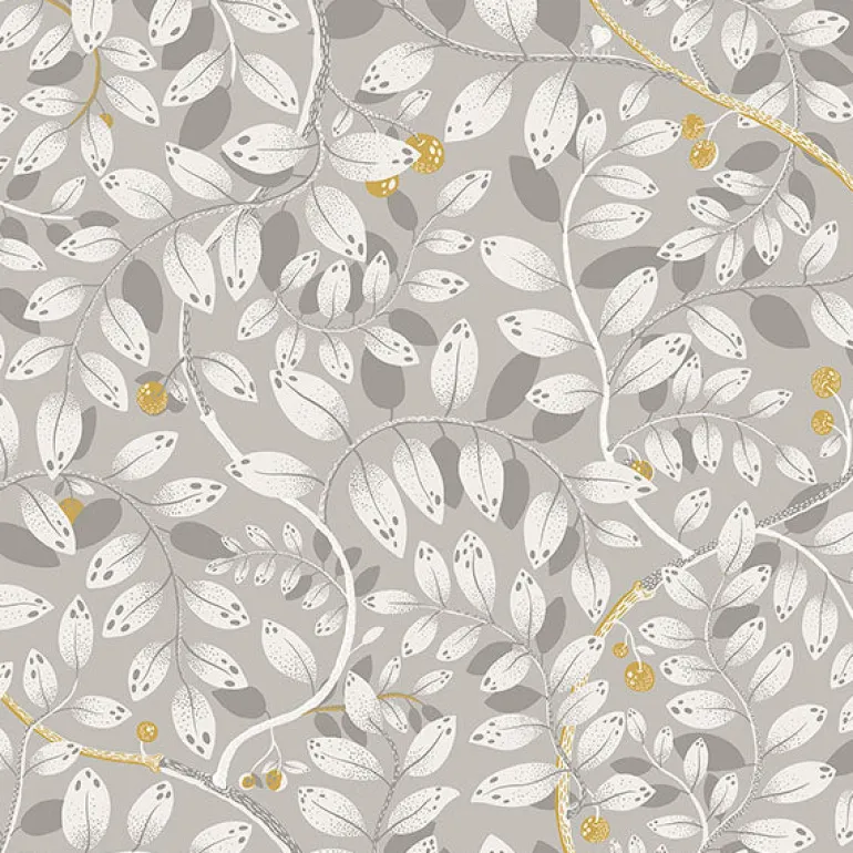 2932-65104 Kirke Grey Leafy Vines Wallpaper