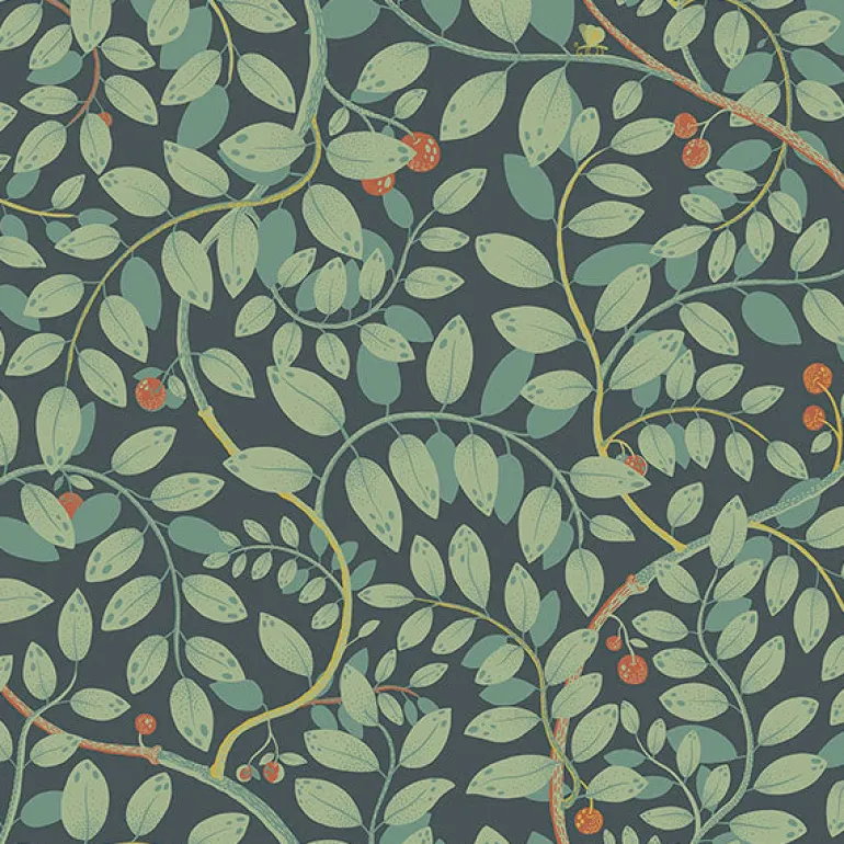 2932-65105 Kirke Turquoise Leafy Vines Wallpaper