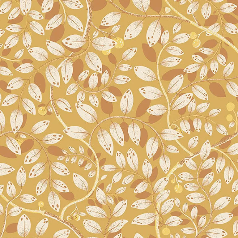 2932-65108 Kirke Yellow Leafy Vines Wallpaper