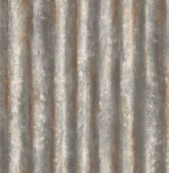 2922-22333 Kirkland Charcoal Corrugated Metal Wallpaper