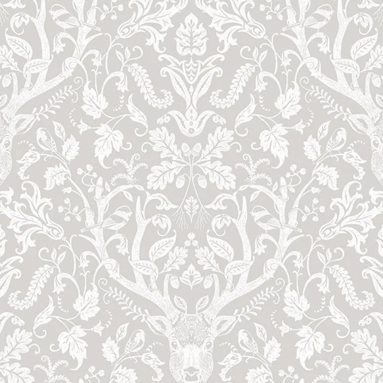 3118-12701 Kiwassa Taupe Antler Damask Wallpaper