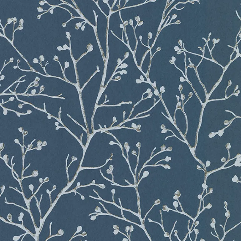 4019-86455 Koura Sapphire Budding Branches Wallpaper