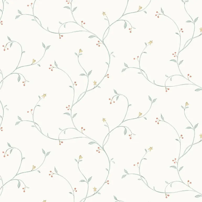 3119-09159 Kurt Light Green Tin Star Trail Wallpaper