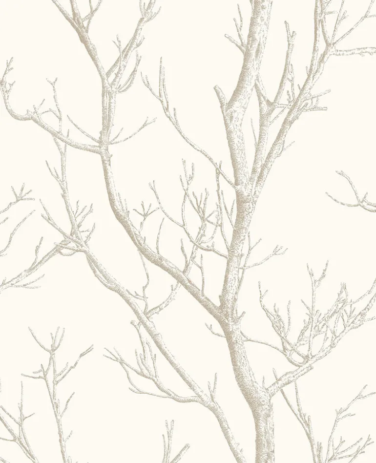 2766-24634 Laelia White Silhouette Tree Wallpaper