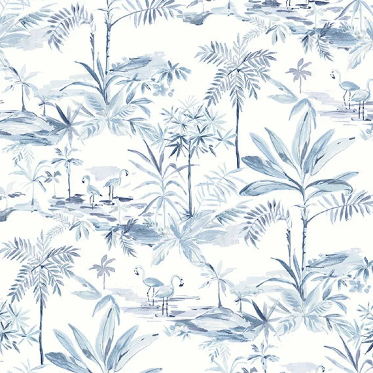 3120-12074 Lagoon Blue Scenic Island Wallpaper