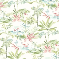 3120-12071 Lagoon Green Scenic Island Wallpaper