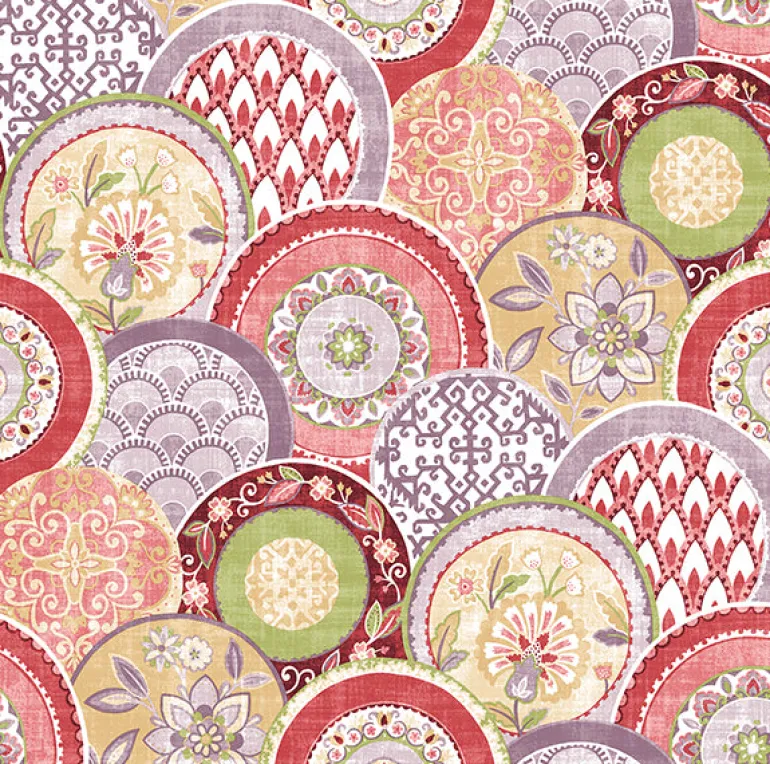2744-24149 Laguna Pink Plate Wallpaper