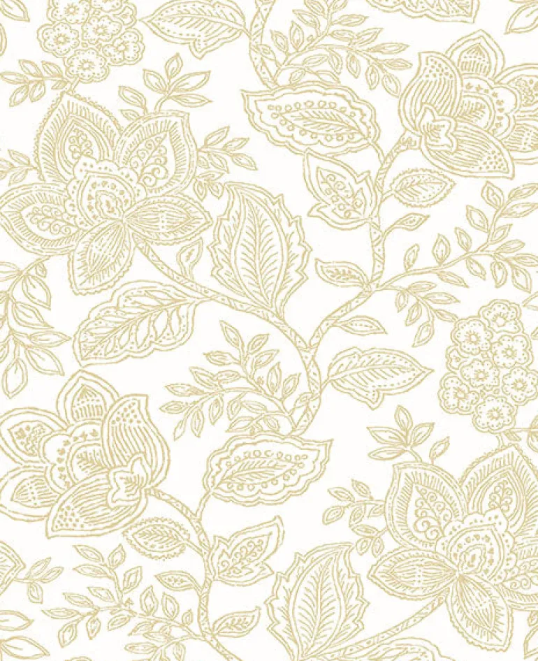 2861-25732 Larkin Khaki Floral Wallpaper