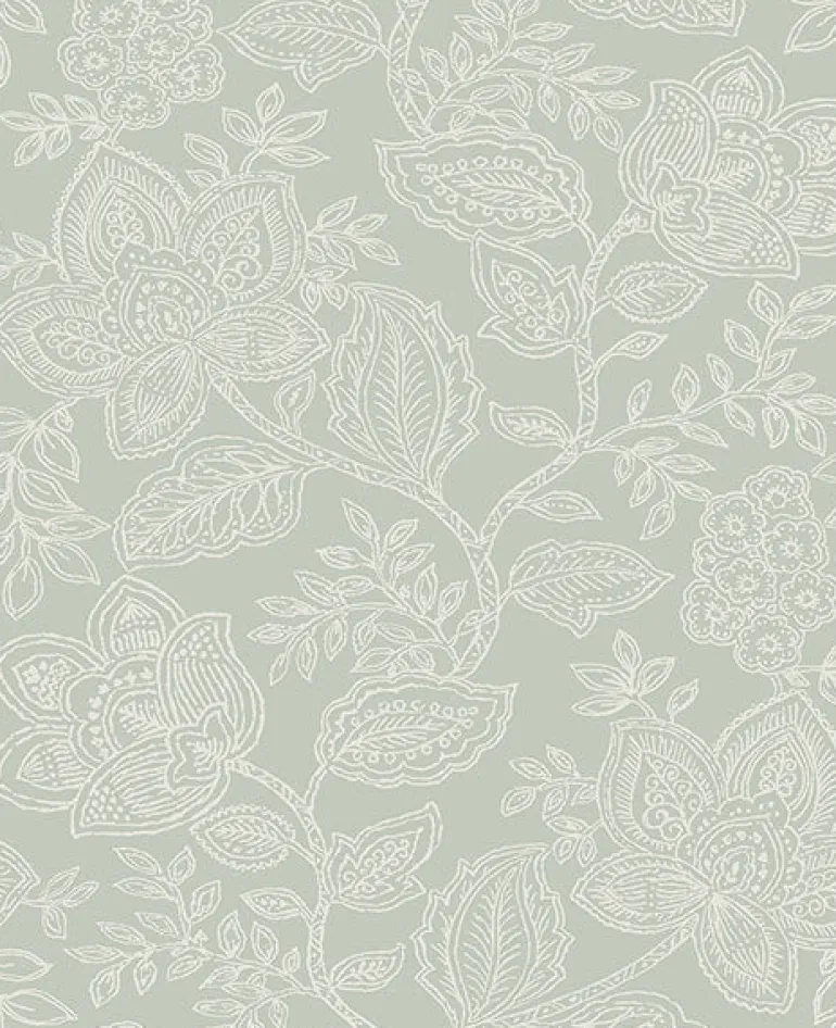 2861-25736 Larkin Sage Floral Wallpaper