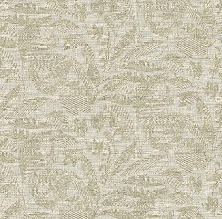 2971-86150 Lei Neutral Etched Leaves Wallpaper