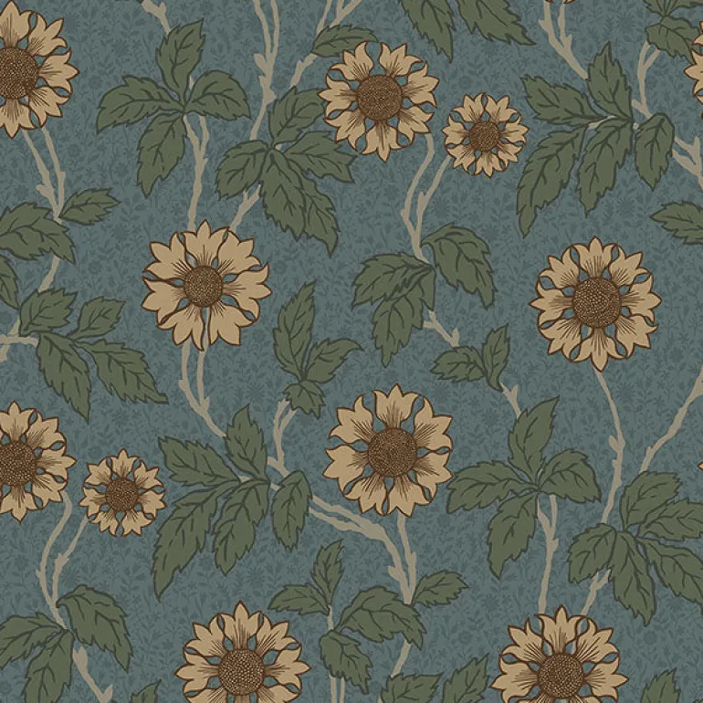 2948-28023 Leilani Blue Floral Wallpaper