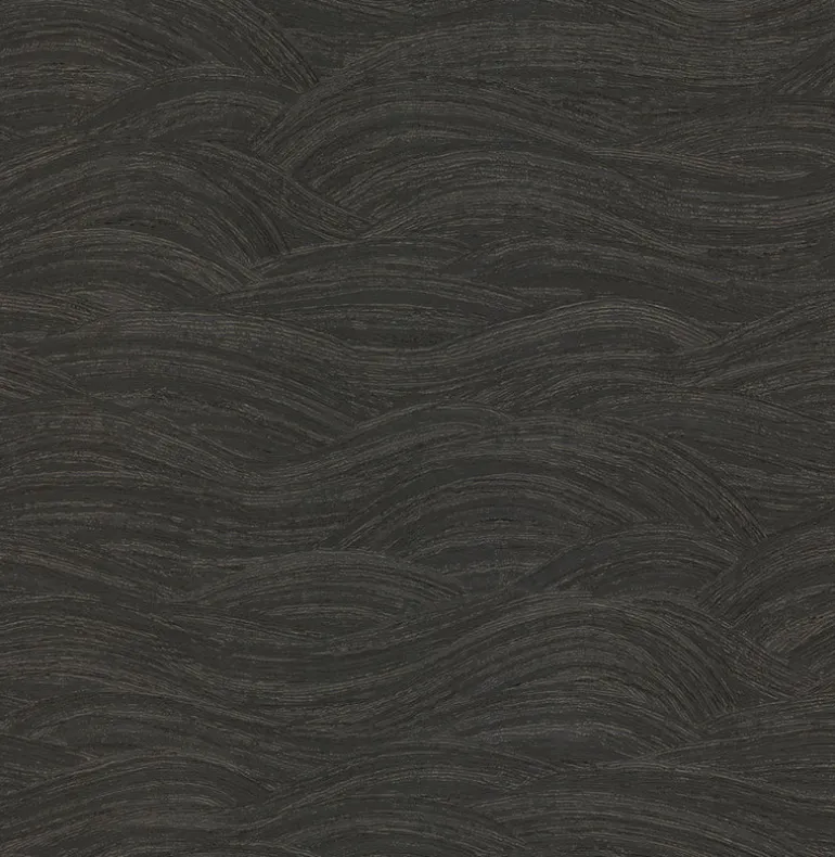 2971-86363 Leith Black Zen Waves Wallpaper