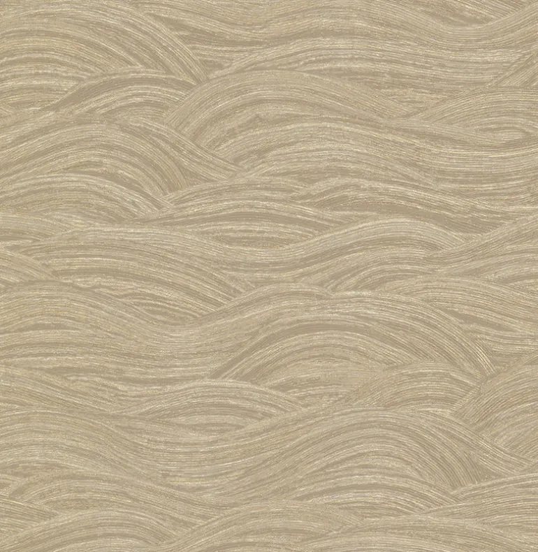 2971-86364 Leith Gold Zen Waves Wallpaper
