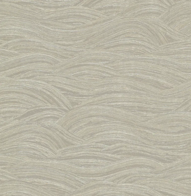 2971-86366 Leith Taupe Zen Waves Wallpaper