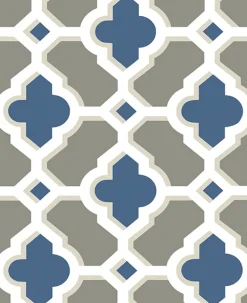 2744-24125 Lido Navy Quatrefoil Wallpaper