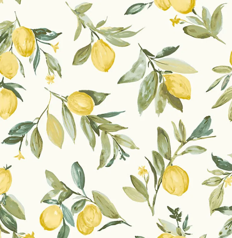 2904-25687 Limon Yellow Fruit Wallpaper