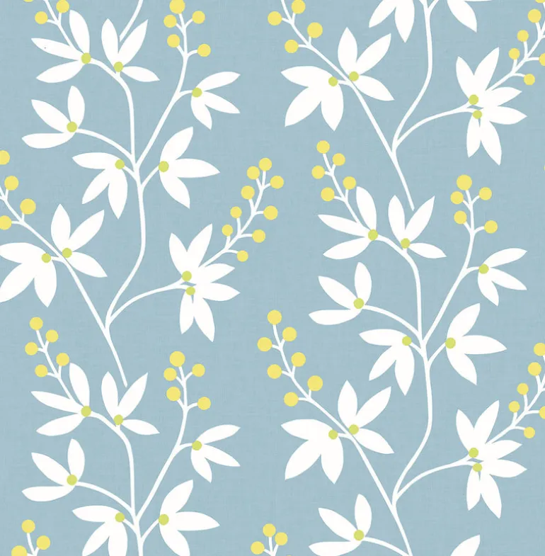 2901-25442 Linnea Elsa Light Blue Botanical Trail Wallpaper