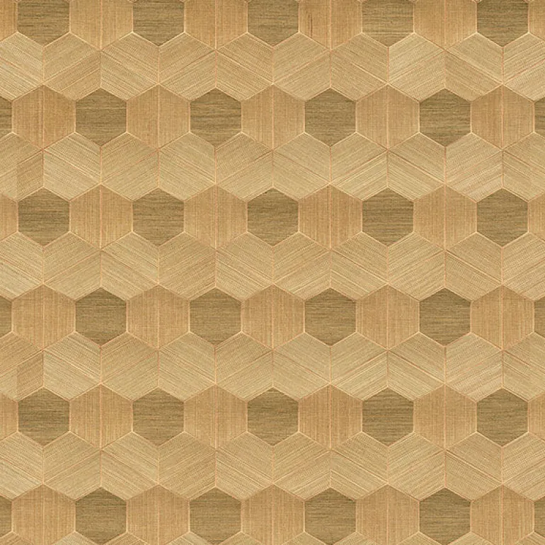 2972-86115 Linzhi Copper Sisal Grasscloth Inlay Wallpaper