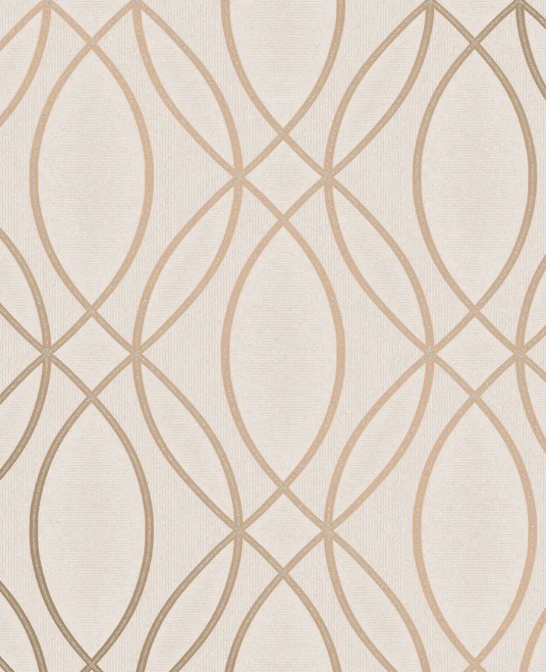 2834-42345 Lisandro Rose Gold Geometric Lattice Wallpaper