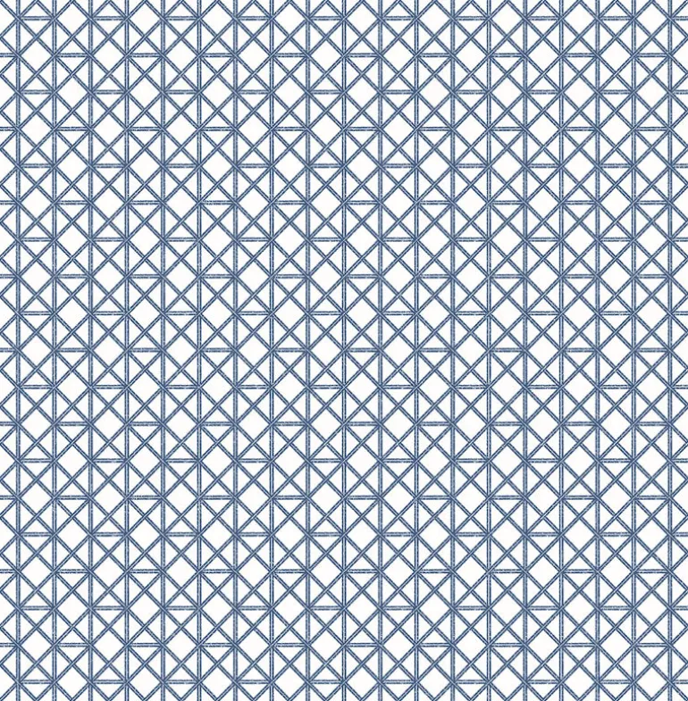 2969-26005 Lisbeth Blue Geometric Lattice Wallpaper
