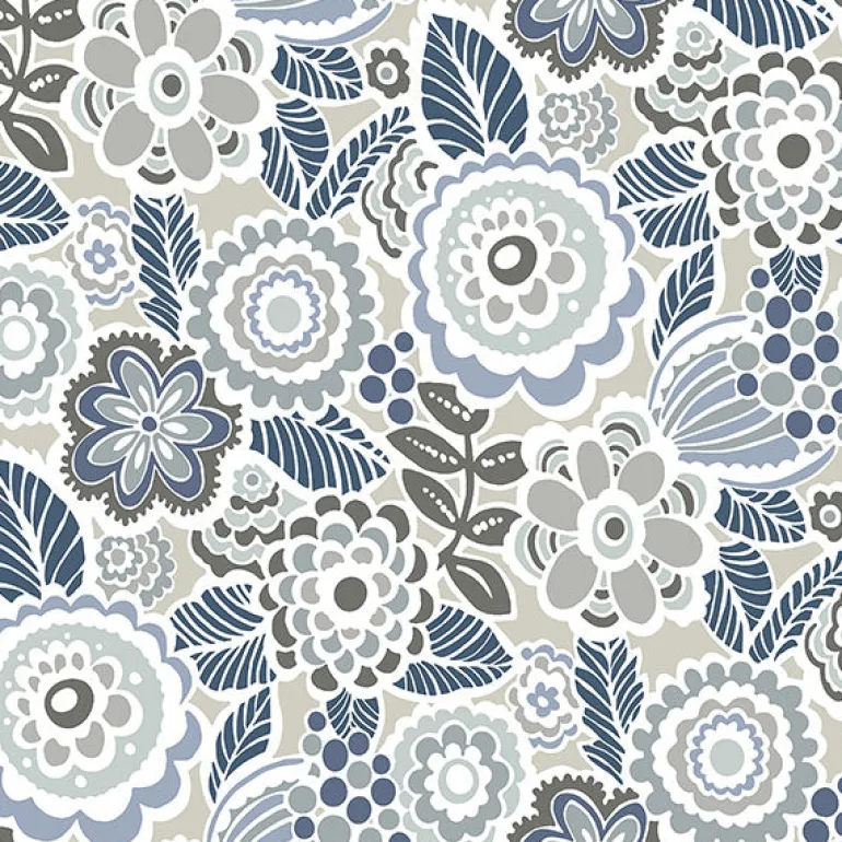 2903-25864 Lucy Grey Floral Wallpaper