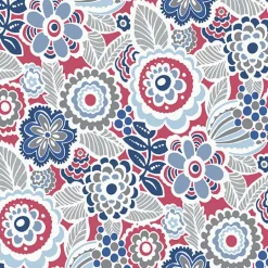 2903-25868 Lucy Red Floral Wallpaper