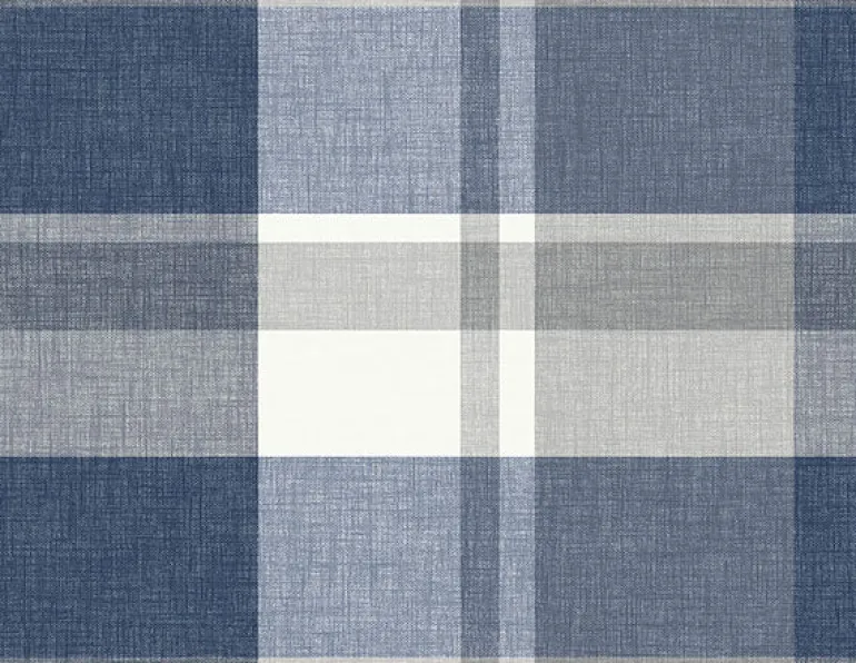 2927-81102 Madaket Indigo Plaid Wallpaper