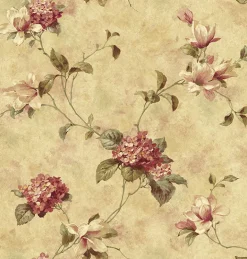 3123-76304 Magnolia Yellow Hydrangea Trail Wallpaper