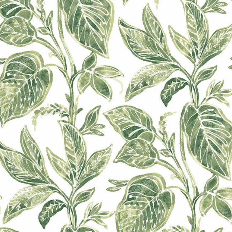 3120-13621 Mangrove Green Botanical Wallpaper