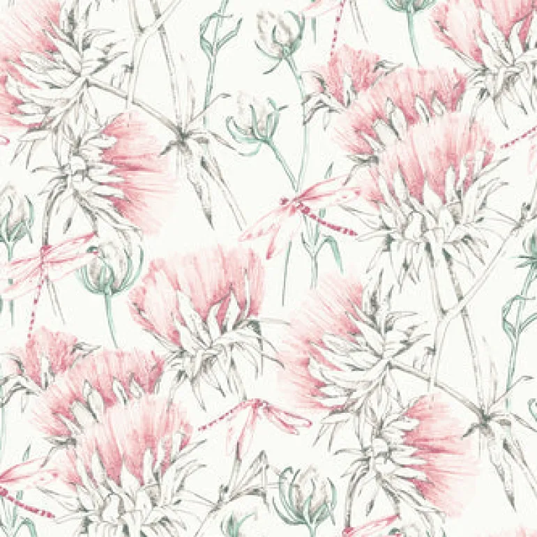 2973-90405 Mariell Pink Dragonfly Wallpaper