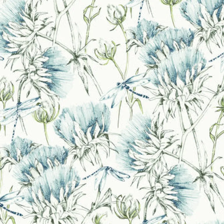 2973-90401 Mariell Teal Dragonfly Wallpaper