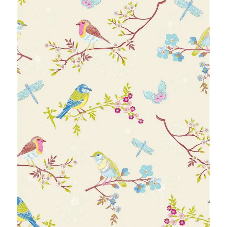 375080 Marit Cream Bird Wallpaper