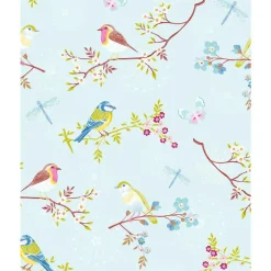 375081 Marit Light Blue Bird Wallpaper