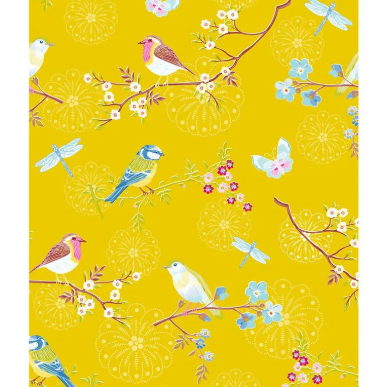 375083 Marit Mustard Bird Wallpaper
