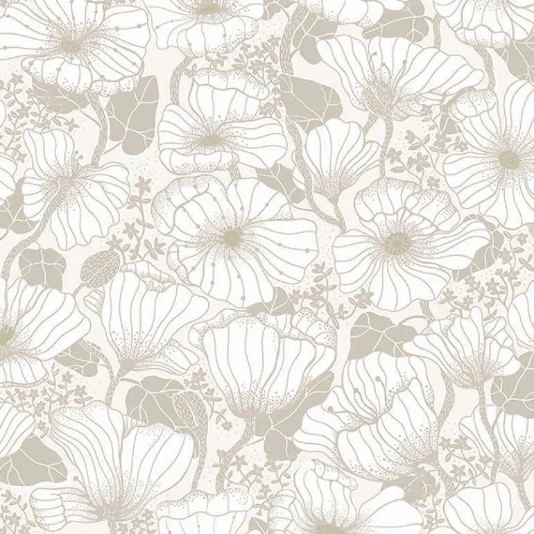2932-65109 Matilda Grey Poppy Fields Wallpaper