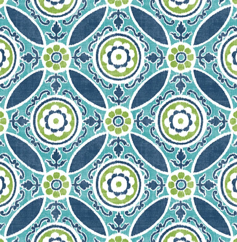 2744-24115 Maya Teal Medallion Wallpaper