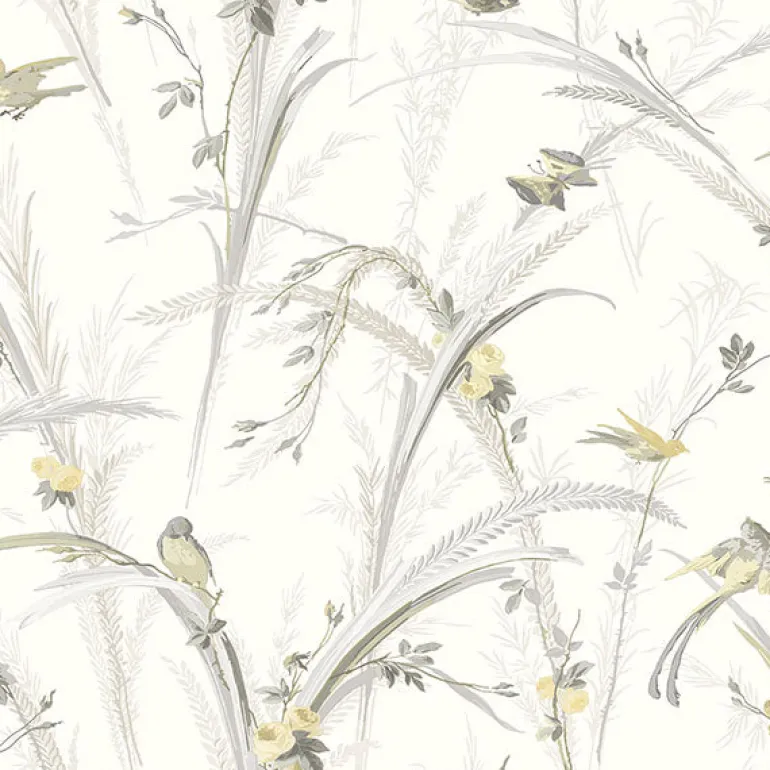 3119-193210 Meadowlark Yellow Botanical Wallpaper