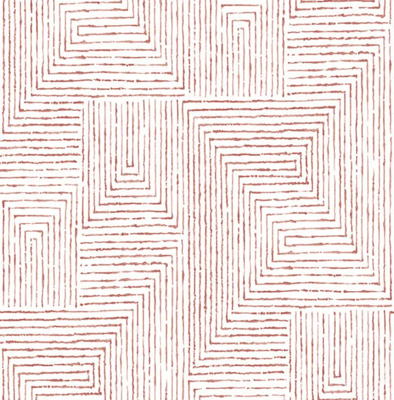 2964-25956 Merritt Red Geometric Wallpaper