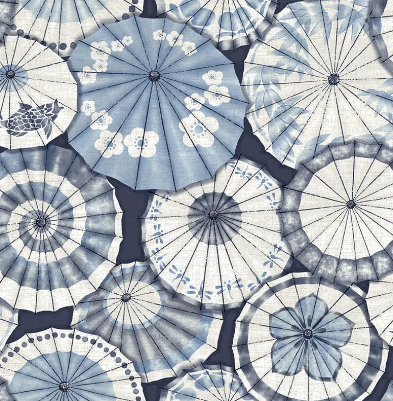 2764-24361 Mikado Blue Parasol Wallpaper