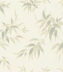 4035-409741 Minori White Leaves Wallpaper