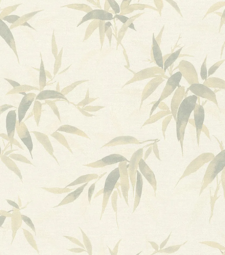 4035-409741 Minori White Leaves Wallpaper