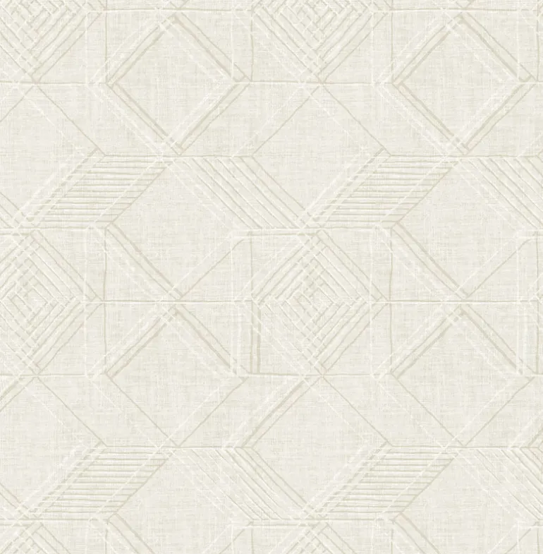 2969-26019 Moki Off-White Lattice Geometric Wallpaper