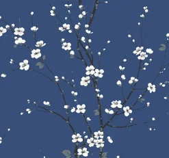 2927-81812 Monterey Cobalt Floral Branch Wallpaper