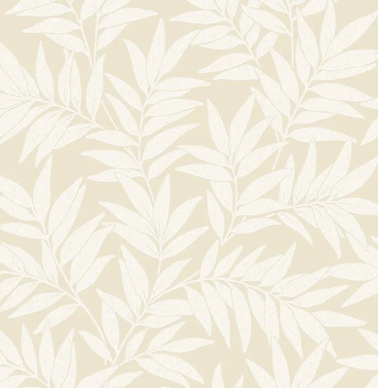 2970-26125 Morris Taupe Leaf Wallpaper