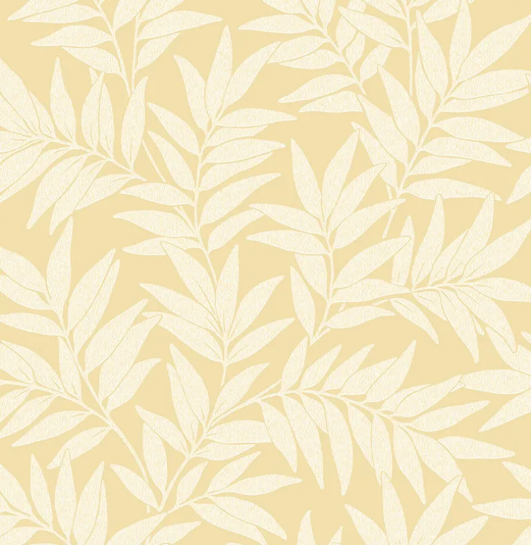 2970-26120 Morris Yellow Leaf Wallpaper