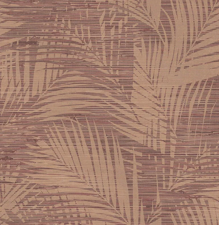 2766-24403 Motmot Burgundy Palm Wallpaper