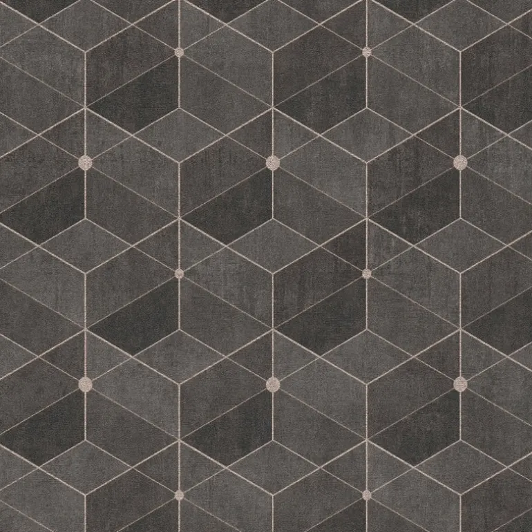 4082-382024 Muir Chocolate Geo Wallpaper