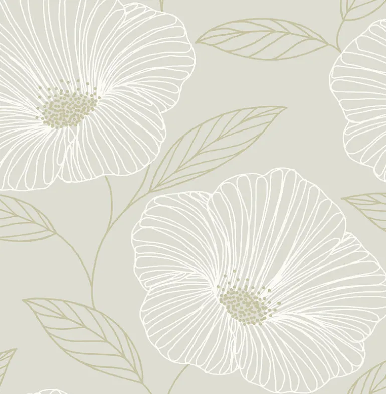 2764-24320 Mythic Dove Floral Wallpaper