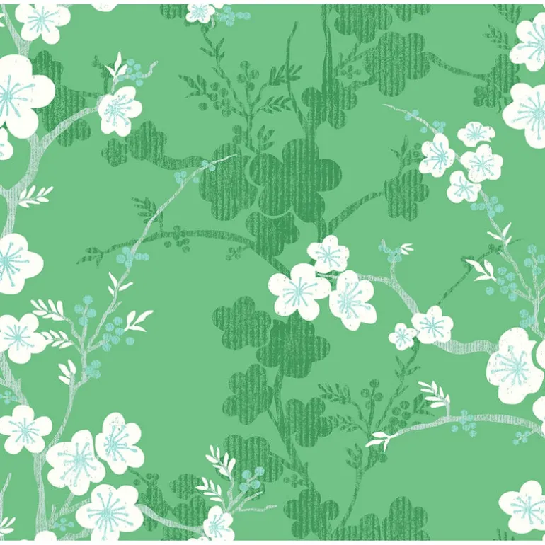 2973-90103 Nicolette Green Floral Trail Wallpaper