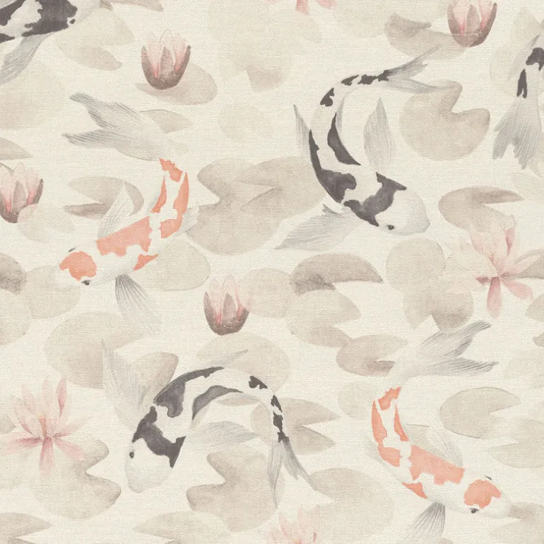 4035-409420 Nobu Beige Koi Fish Wallpaper